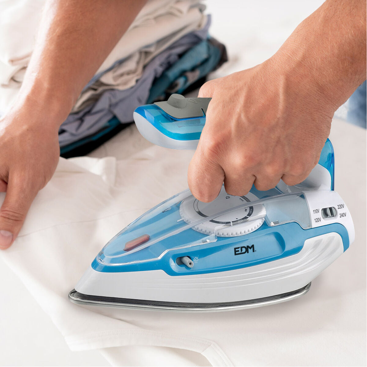 Steam Iron EDM 07305 Blue Travel EU Plug Portable Plus - Rosetta Creative Boutique