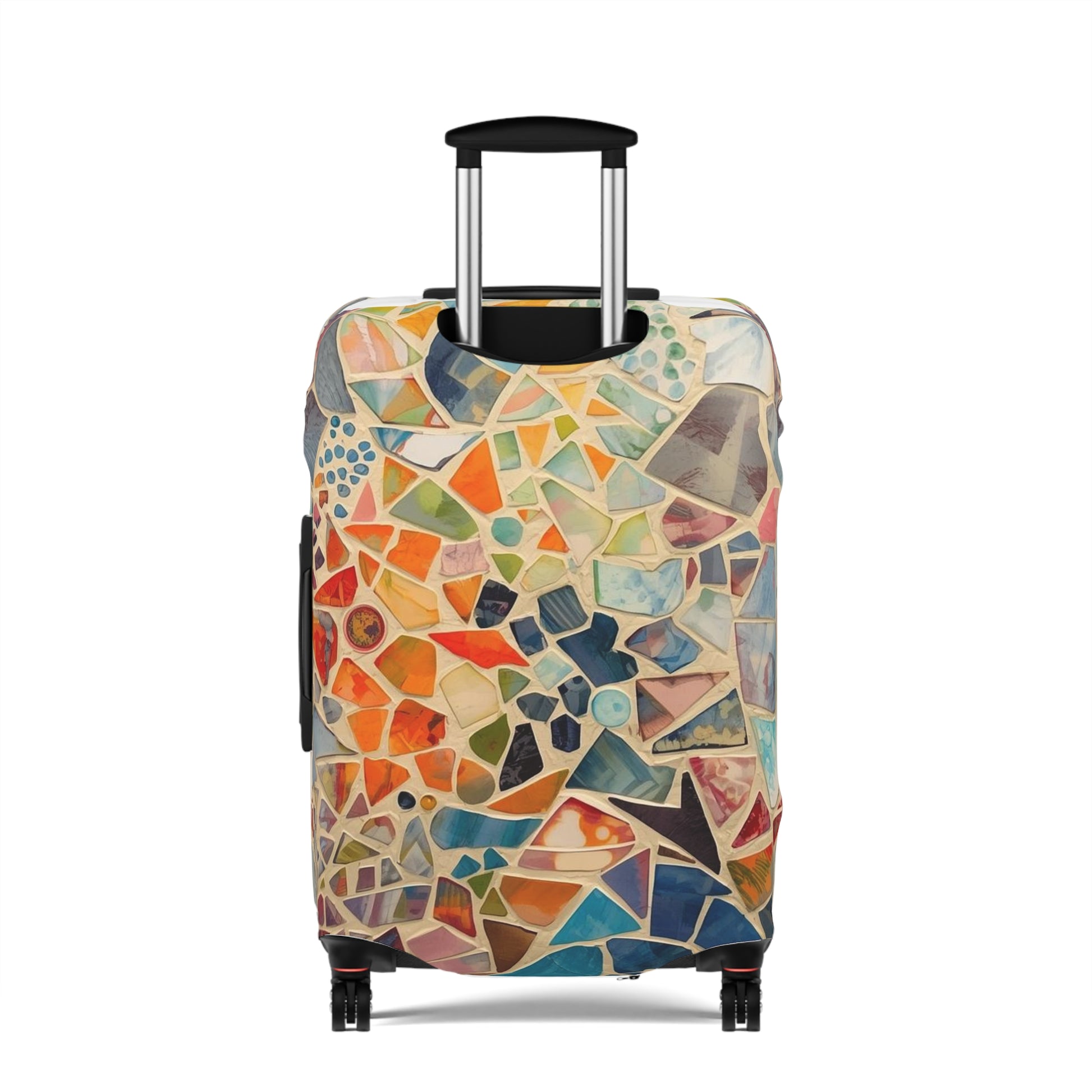 Vibrant Mosaic Pattern Luggage Cover | Colorful Travel Accessory | Suitcase Protector | Unique Gift for Travelers | Vacation Ready - Rosetta Creative Boutique