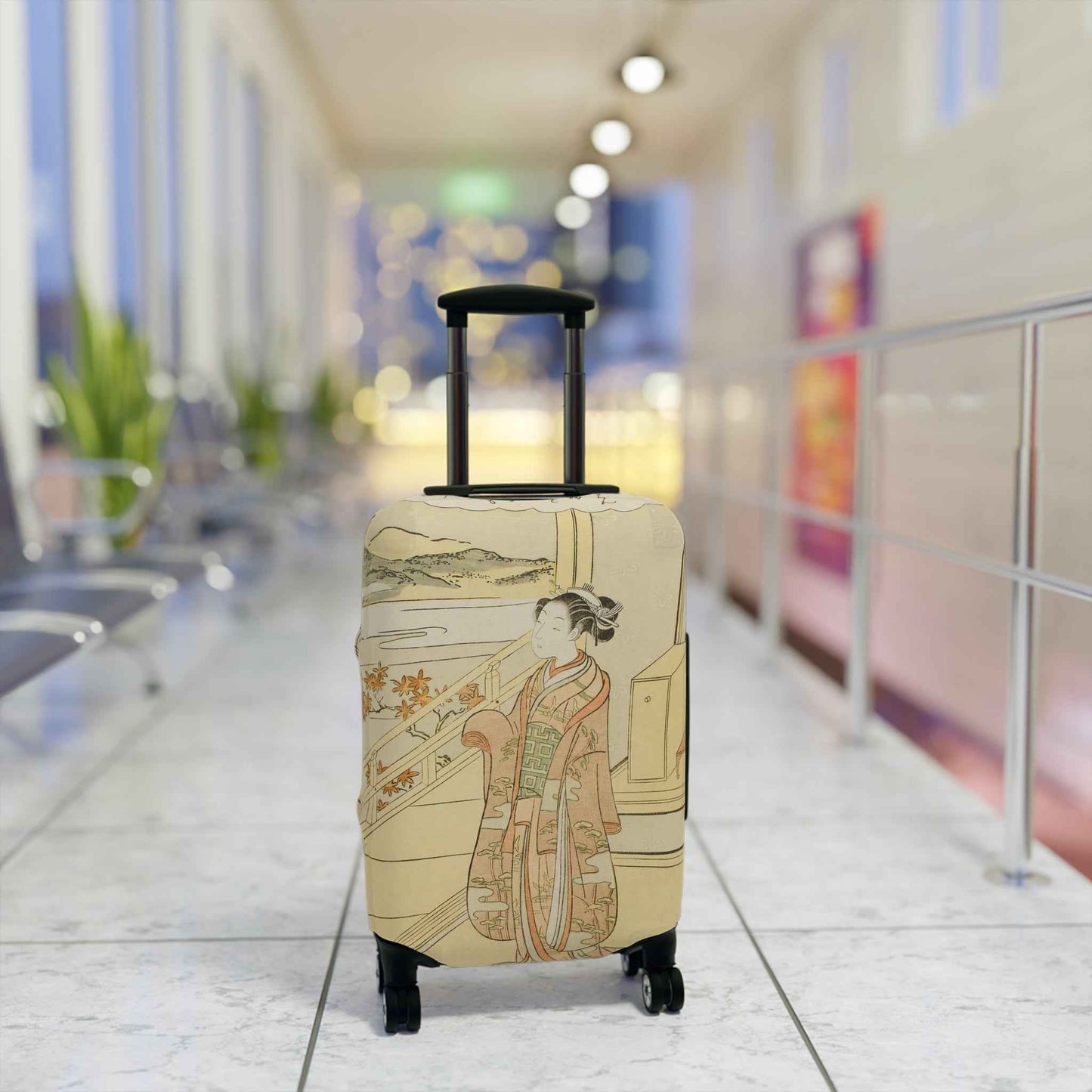Japanese Painting Luggage Cover | Suitcase Protector Travel Accessory | Gift for Travelers & Wanderlust Decor by Rosetta Creative Boutique - Rosetta Creative Boutique