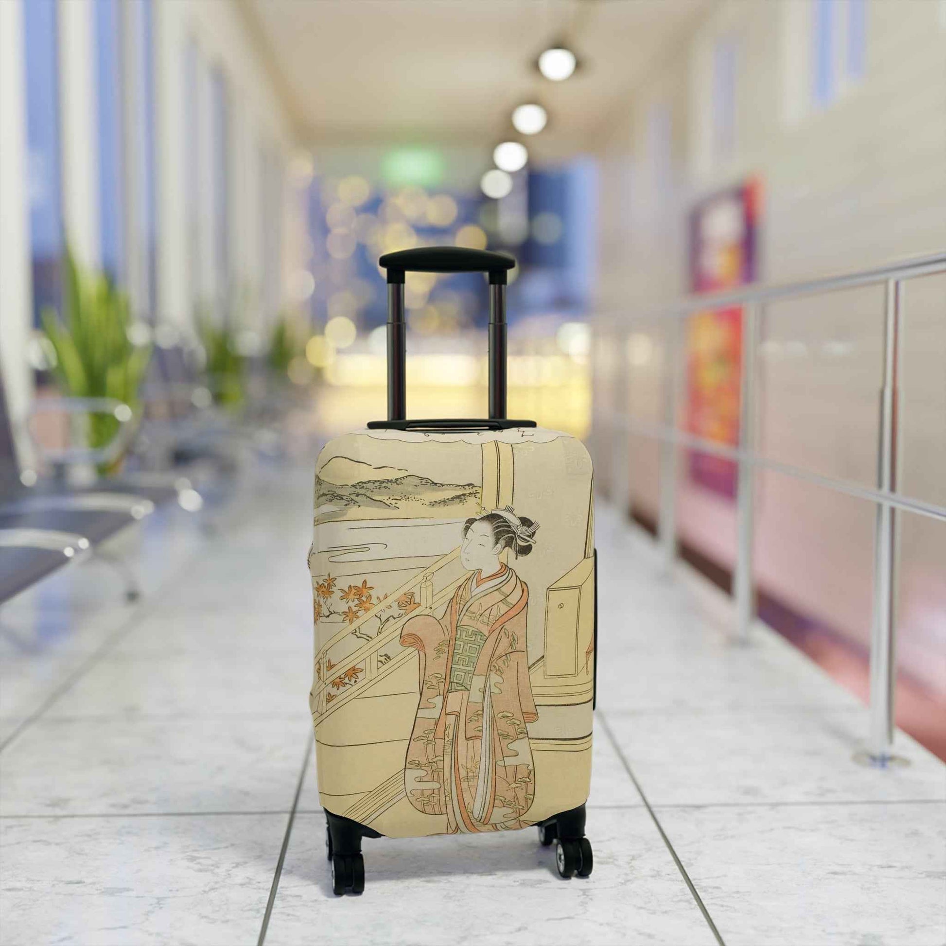 Japanese Painting Luggage Cover | Suitcase Protector Travel Accessory | Gift for Travelers & Wanderlust Decor by Rosetta Creative Boutique - Rosetta Creative Boutique