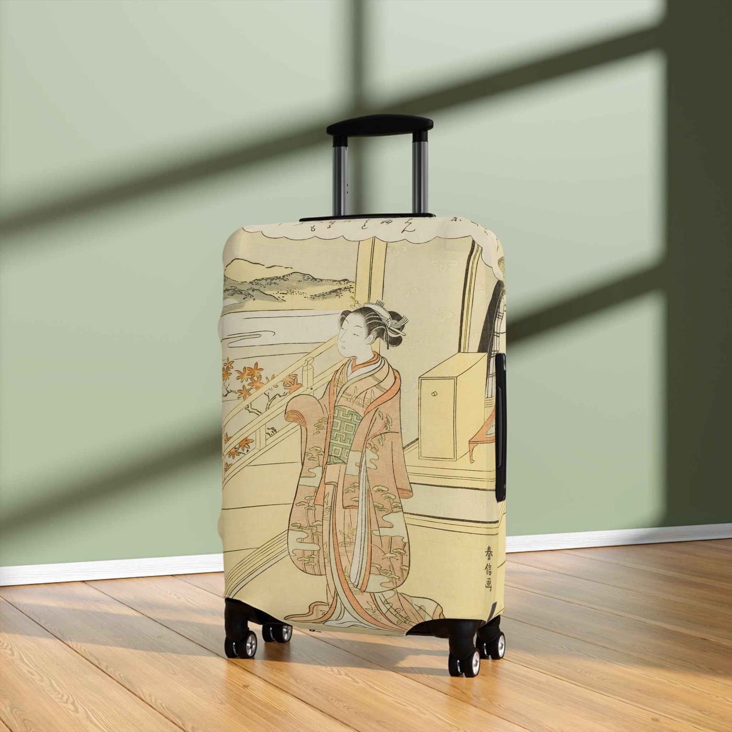 Japanese Painting Luggage Cover | Suitcase Protector Travel Accessory | Gift for Travelers & Wanderlust Decor by Rosetta Creative Boutique - Rosetta Creative Boutique