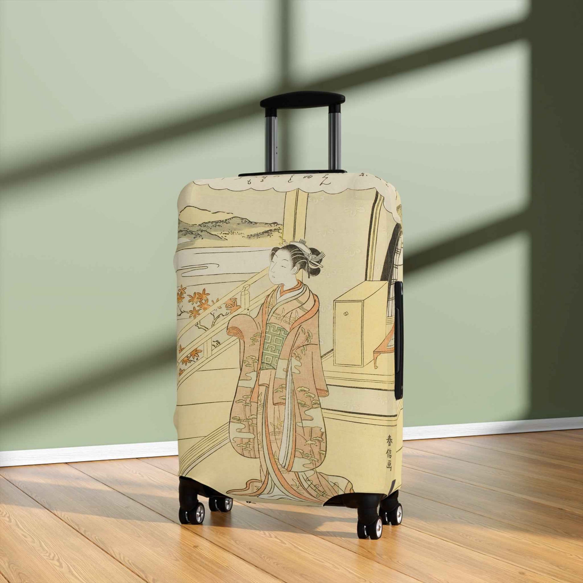 Japanese Painting Luggage Cover | Suitcase Protector Travel Accessory | Gift for Travelers & Wanderlust Decor by Rosetta Creative Boutique - Rosetta Creative Boutique