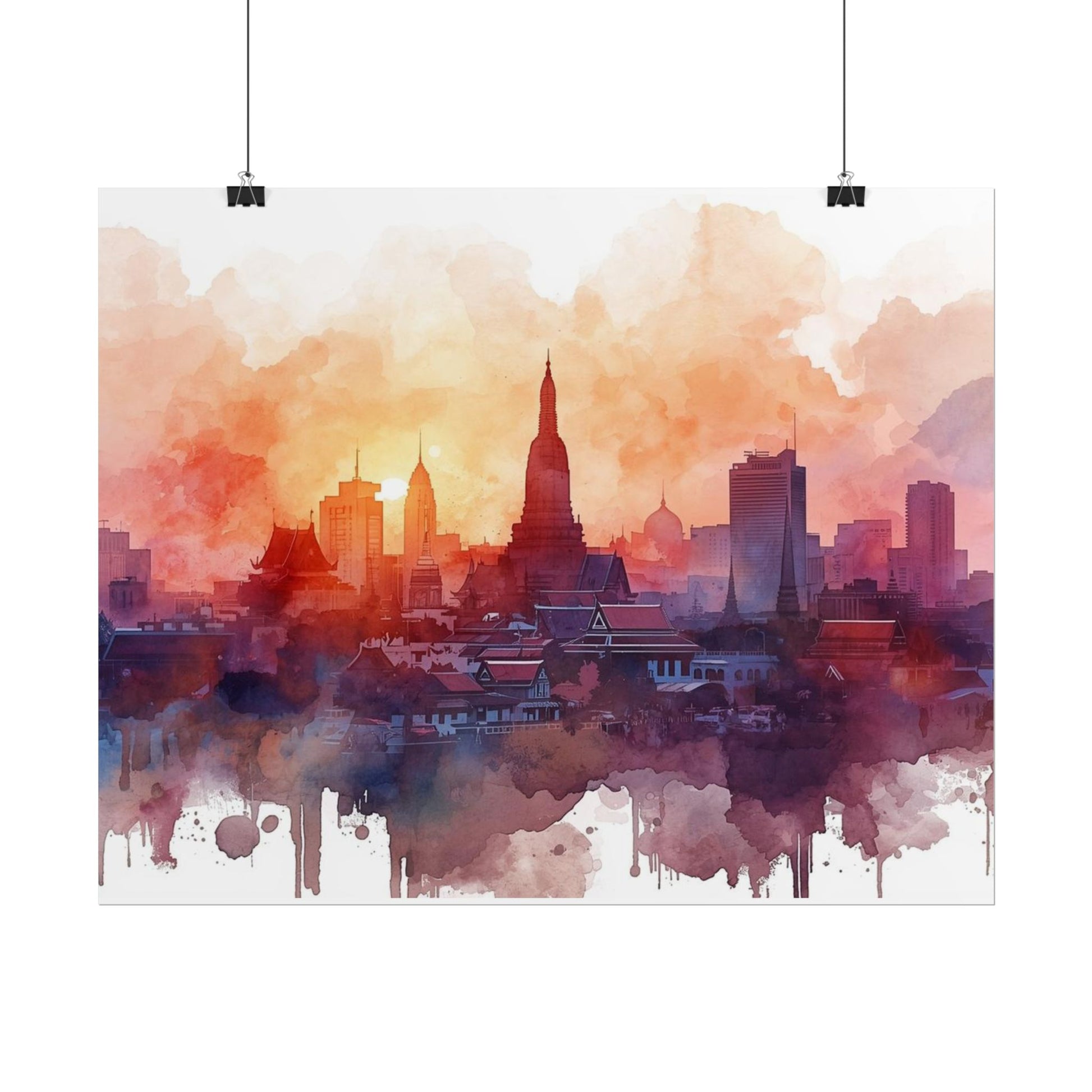 Bangkok Cityscape Posters Rolled Wall Art Home Decor Gift - Rosetta Creative Boutique
