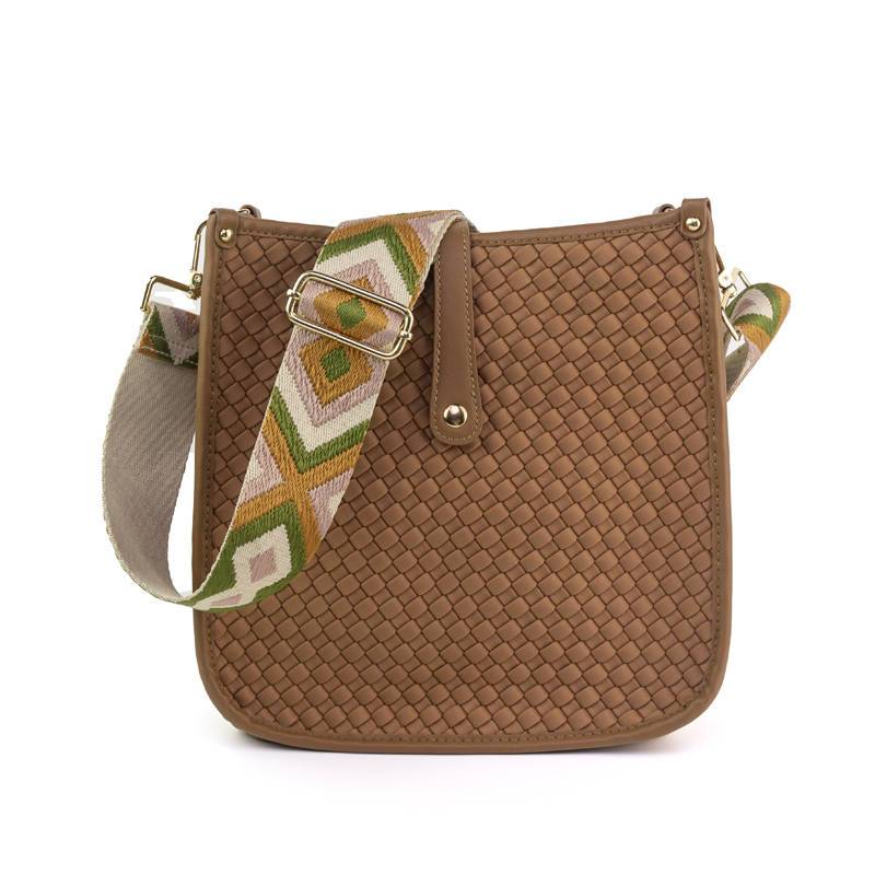 Woven Neoprene Crossbody Bag With Interchangeable Straps - Rosetta Creative Boutique
