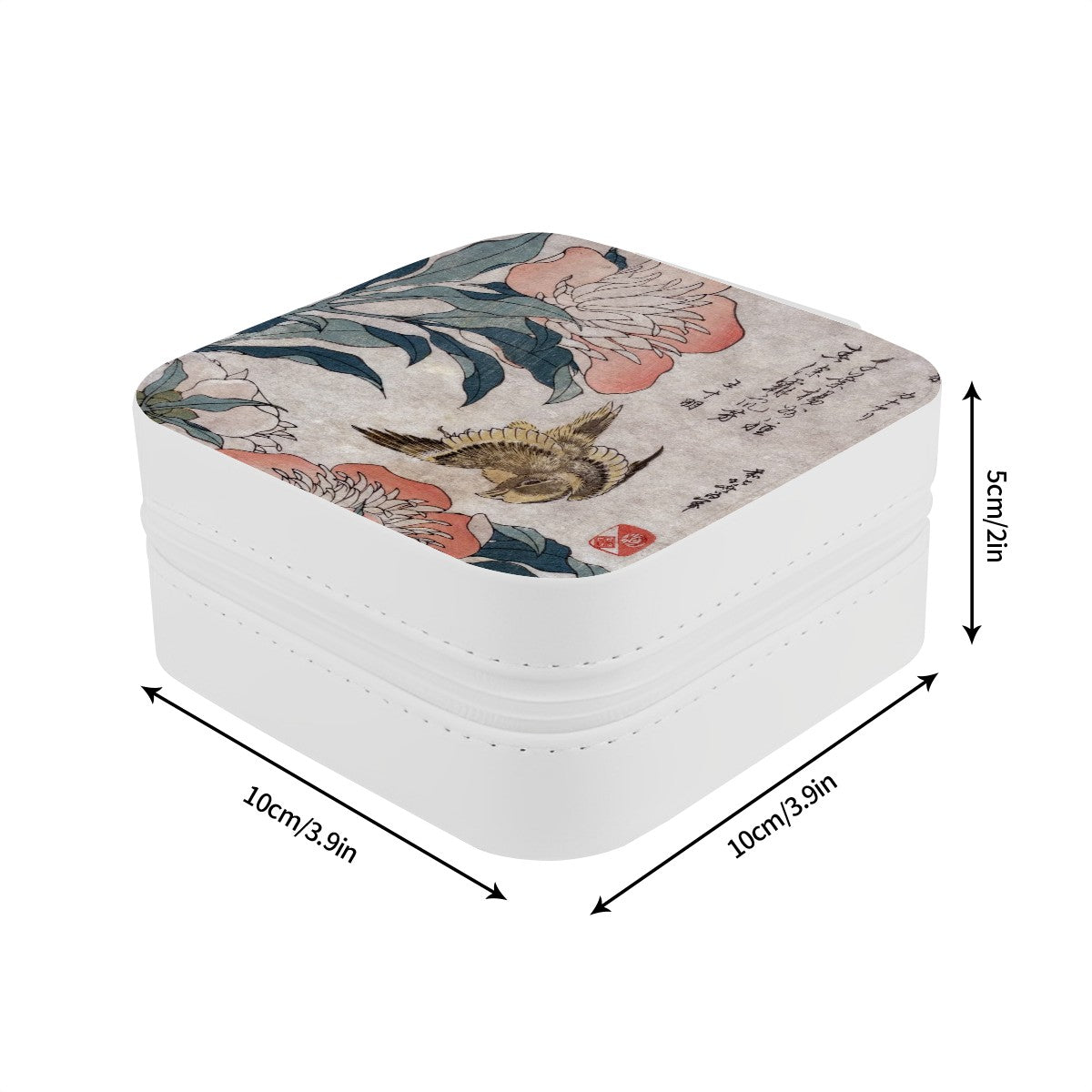 Japanese Painting Jewelry Organizer PU Leather Travel Case for Elegant Storage - Rosetta Creative Boutique