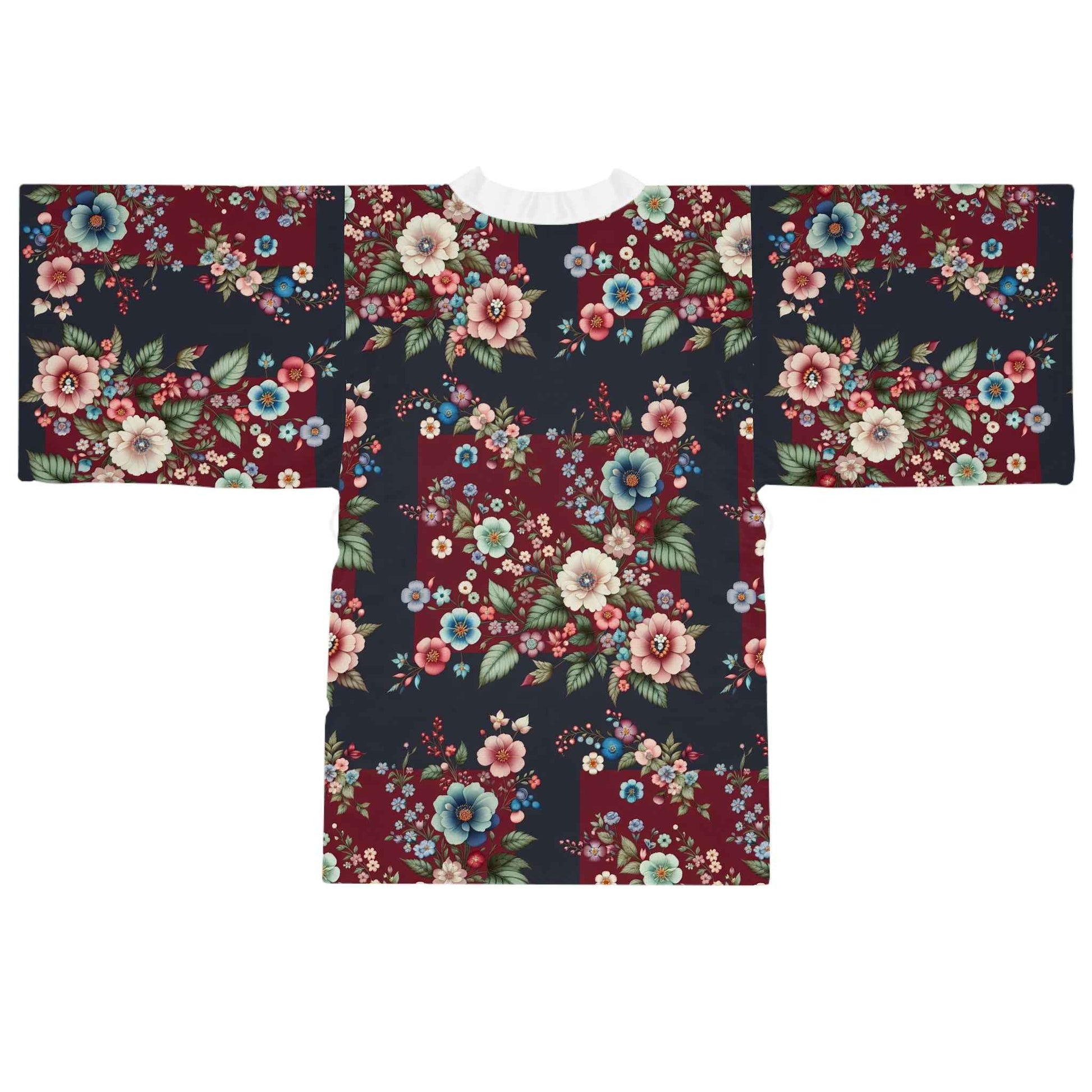 Floral Kimono Robe - Cozy Women's Loungewear for Relaxation, Elegant Bathrobe Gift for Her in Spring Style - Rosetta Creative Boutique