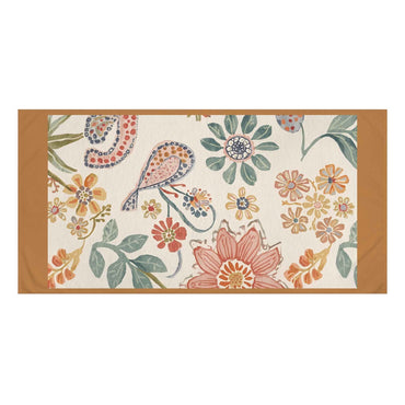 Turkish Floral Mink-Cotton Towel – Soft & Decorative Beach/Bath Towel for Relaxation