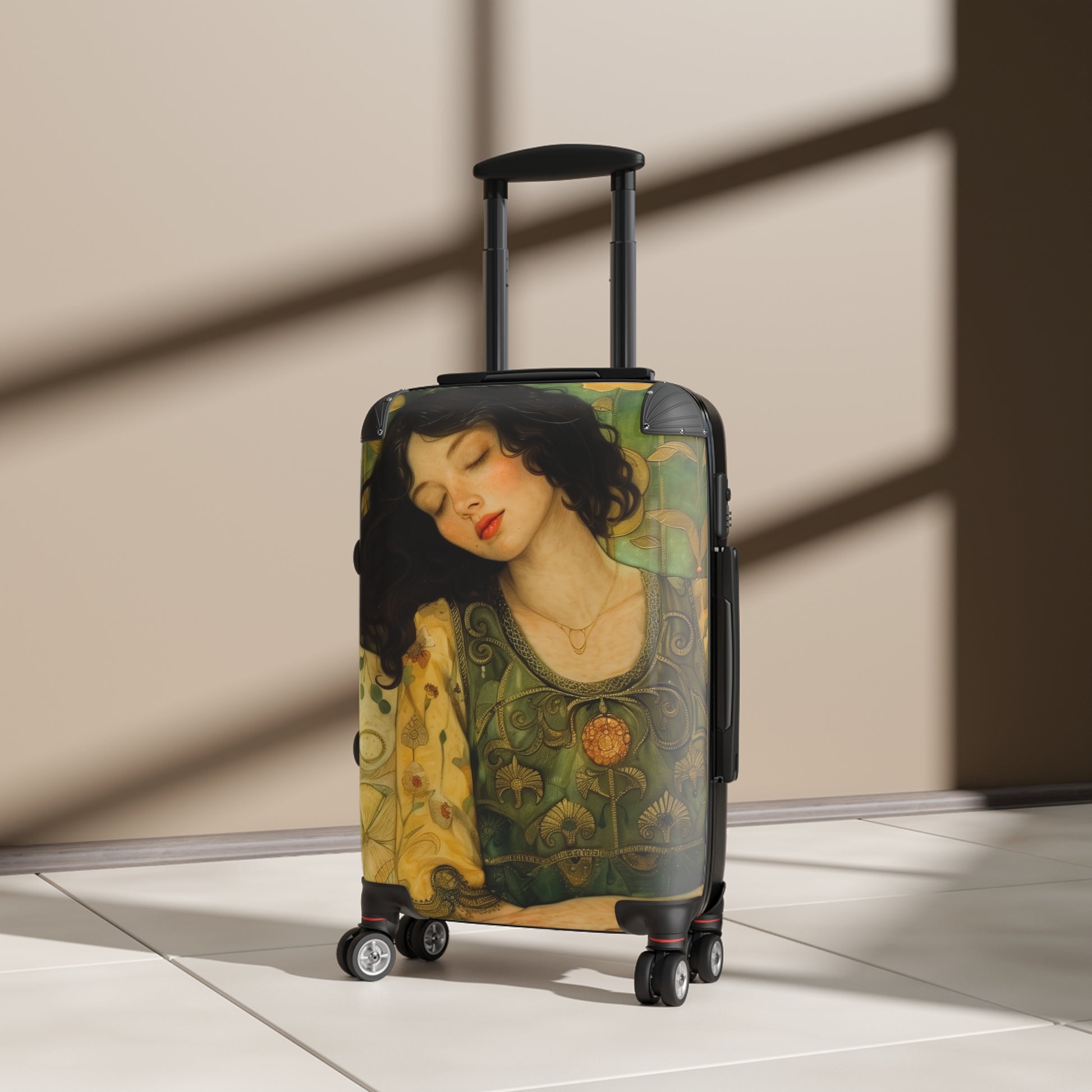 Artistic Klimt-Inspired Travel Suitcase, Stylish Personalized Carry-on Bag, Unique Bohemian Luggage Gift for Travelers - Rosetta Creative Boutique