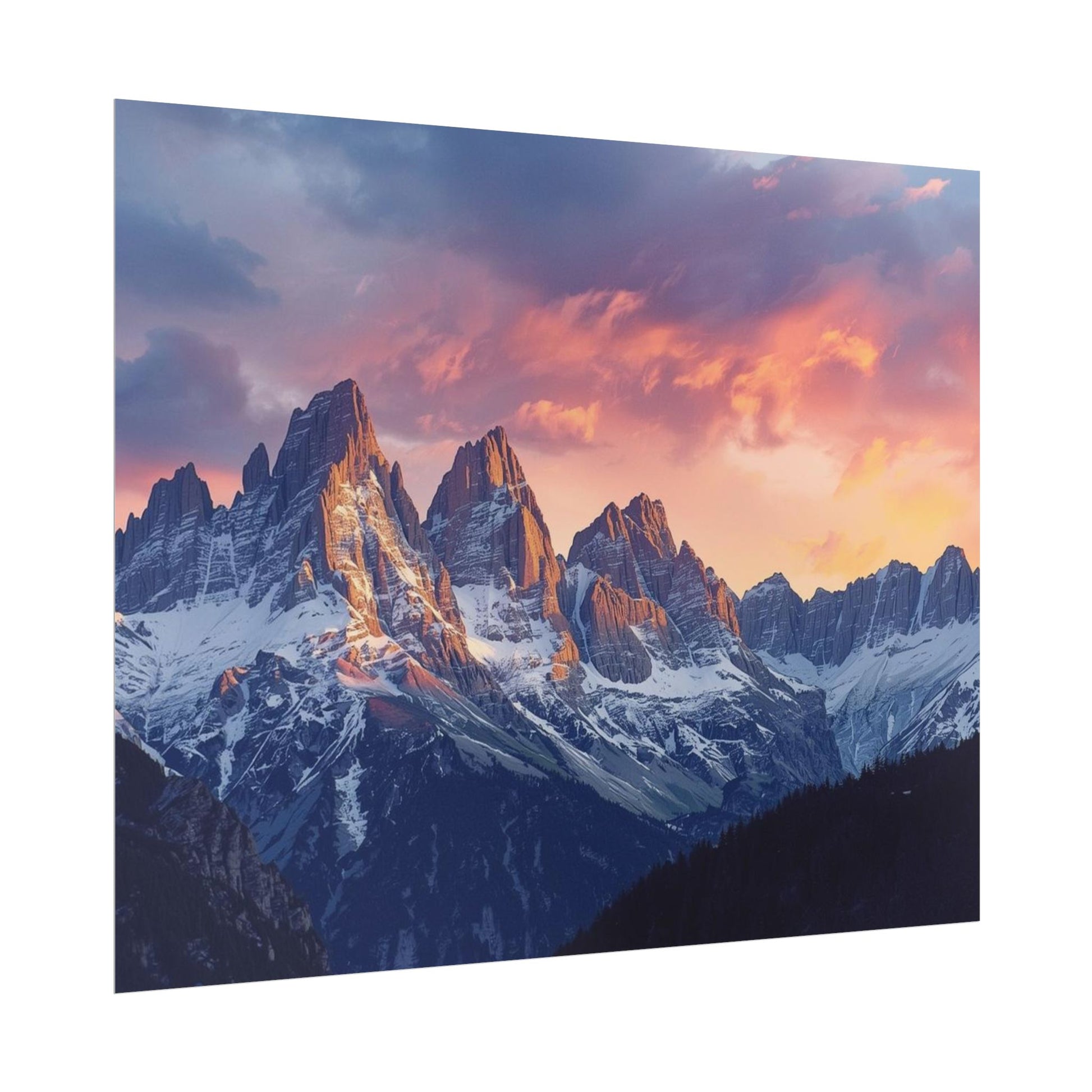 Dolomite Mountain Landscape Rolled Poster, Wall Art Print, Home Decor, Nature Artwork, Gift for Nature Lovers - Rosetta Creative Boutique