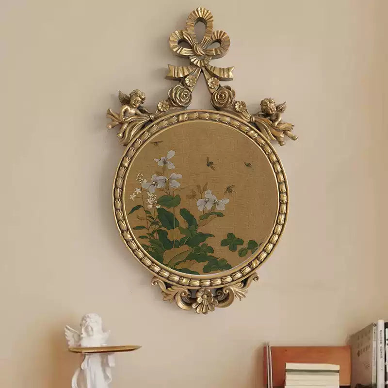 French Chinese Fusion Wall Art Bamboo Butterfly Gold Frame - Rosetta Creative Boutique