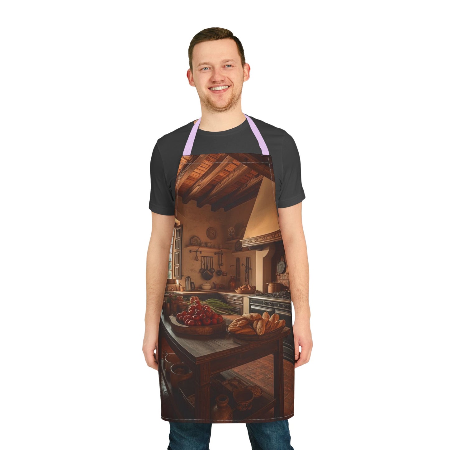Cozy Tuscan Kitchen Apron, Cooking Gift, Foodie Essentials, Home Chef Apron, 5-Color Straps, Stylish Cooking Gear