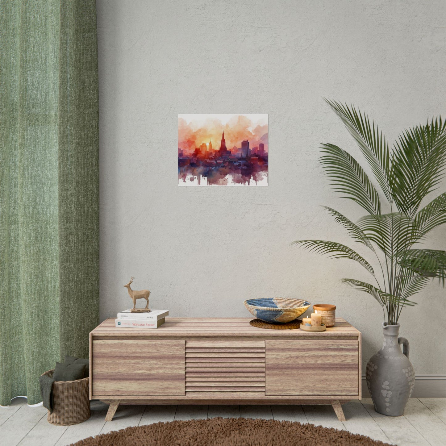 Bangkok Cityscape Posters Rolled Wall Art Home Decor Gift - Rosetta Creative Boutique