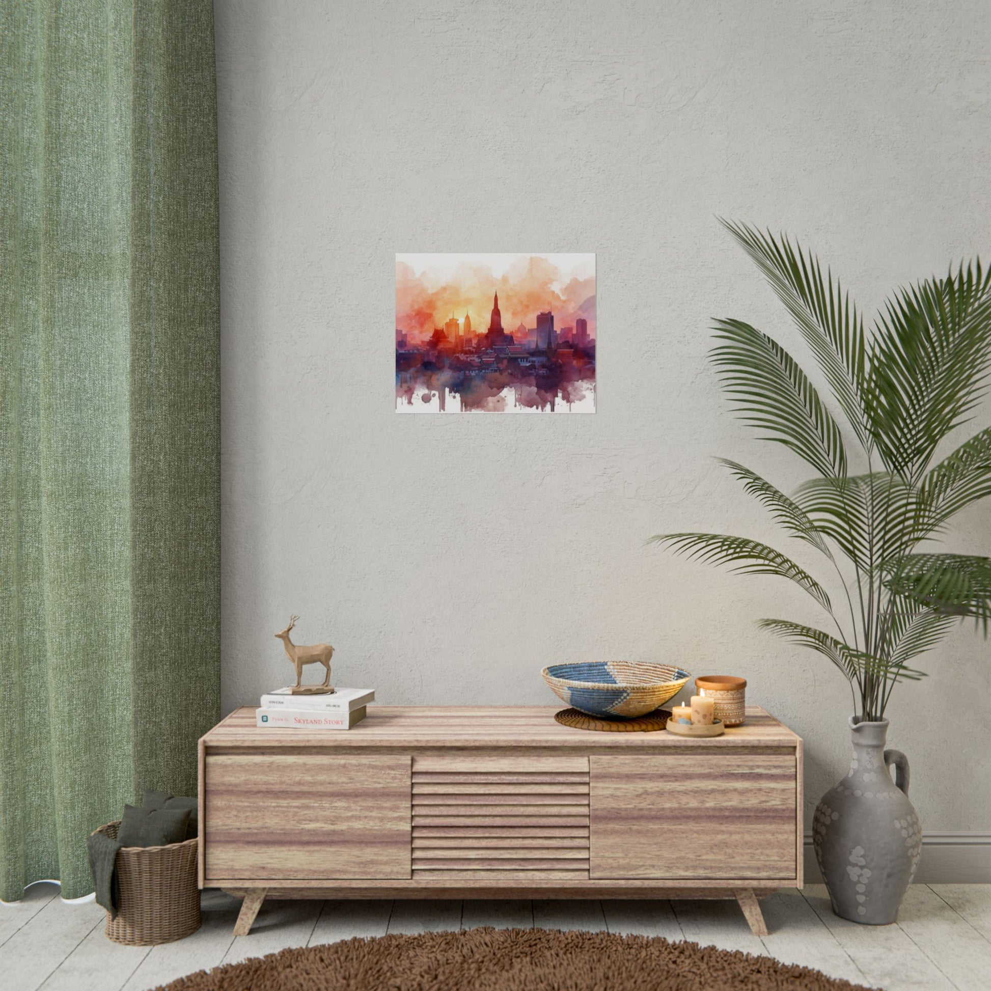 Bangkok Cityscape Posters Rolled Wall Art Home Decor Gift - Rosetta Creative Boutique