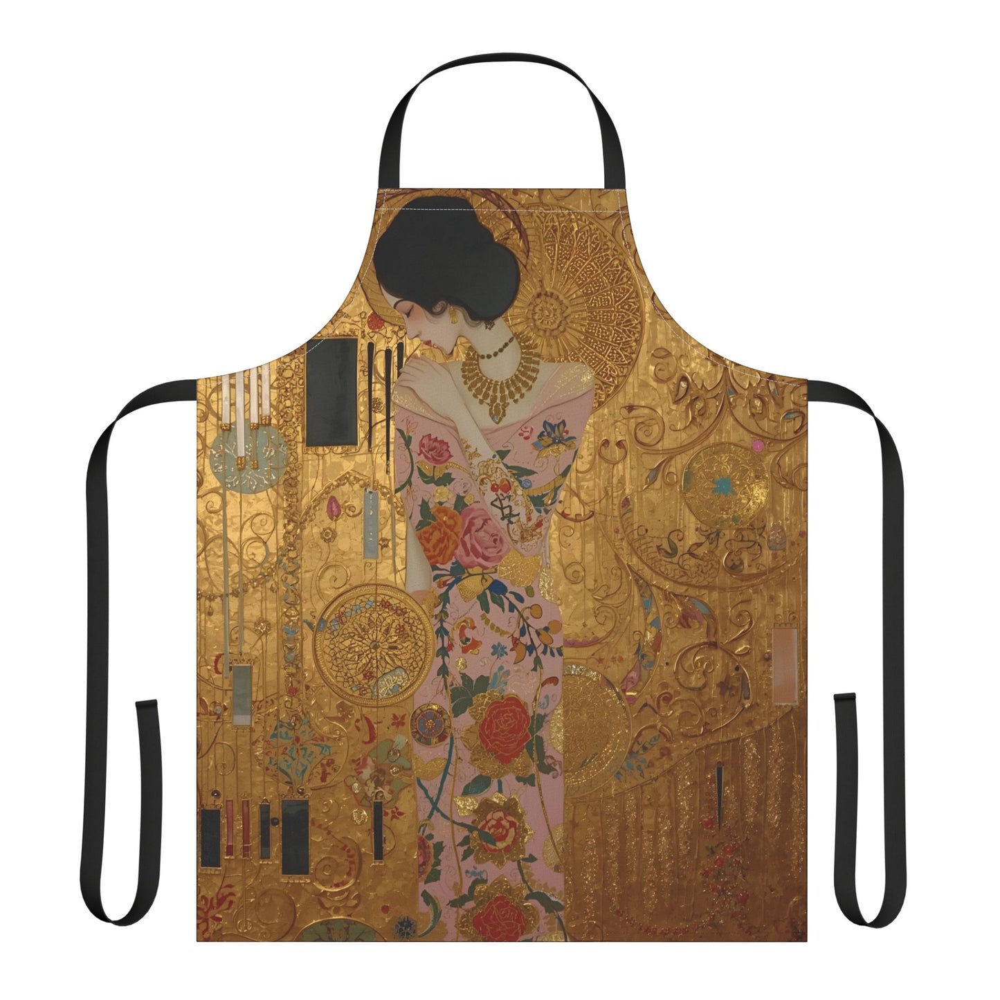 Elegant Art Apron in Gustav Klimt Style, Colorful Cooking Gift, Stylish Chef Apron, Unique Kitchen Accessory, Ideal for Home Cooks, Art Lovers