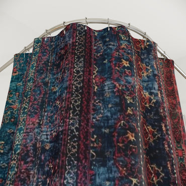 Bohemian Velvet Shower Curtain Vintage Style Boho Decor - Rosetta Creative Boutique
