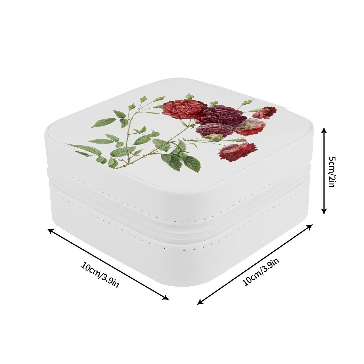 Camellia PU Leather Jewelry Organizer With Zipper for Stylish Storage - Rosetta Creative Boutique