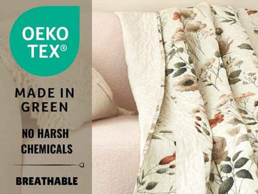 DaDa Bedding Collection Enchanted Meadow Reversible Floral Cozy Lightweight Lap Throw - Perfect for Couch or Bed, Beige Victorian Garden Pallete, All-Season Comfort, Machine Washable, 50x60 Inches