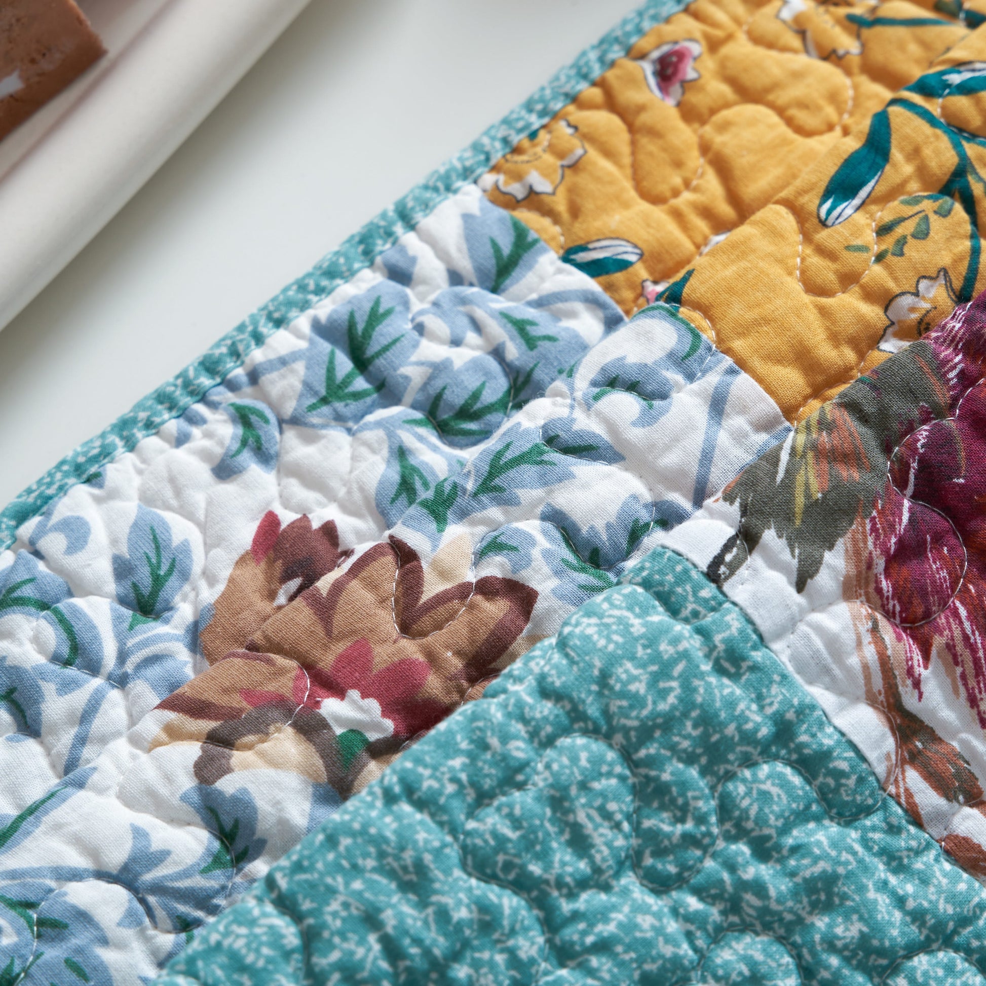 Tache Old World Patchwork Placemats Hummingbirds Blue Red - Rosetta Creative Boutique