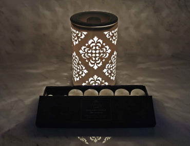 Electric Wax Melt Burner Set with 12 x Natural Aromatherapy Wax Melts