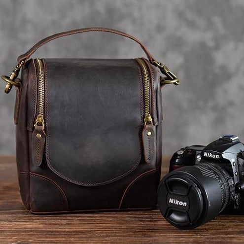 The Calista Small Leather Camera Bag For Mirrorless DSLR - Rosetta Creative Boutique