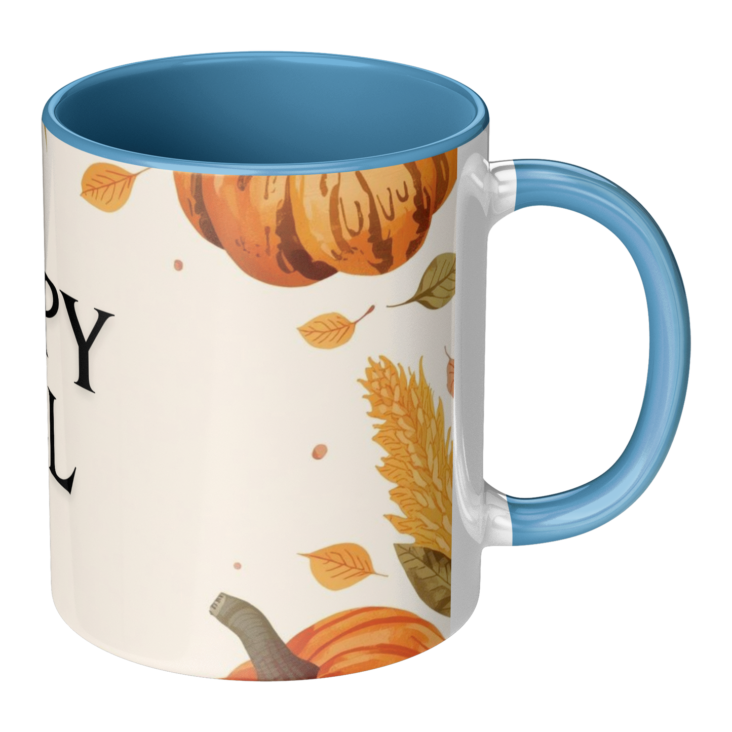 Happy Fall Mug Blue Handle