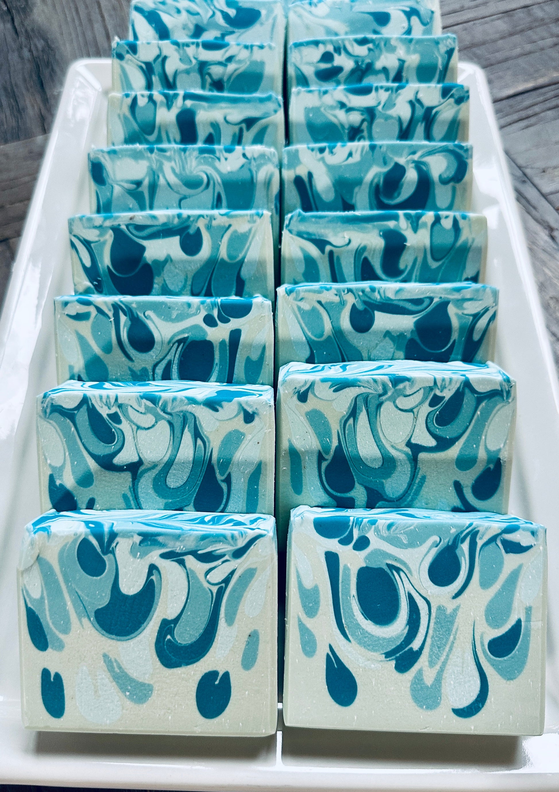 Raindrops Goat Milk Soap Aquamarine Scent Handmade Soap - Rosetta Creative Boutique