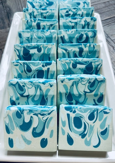Raindrops Goat Milk Soap Aquamarine Scent Handmade Soap - Rosetta Creative Boutique