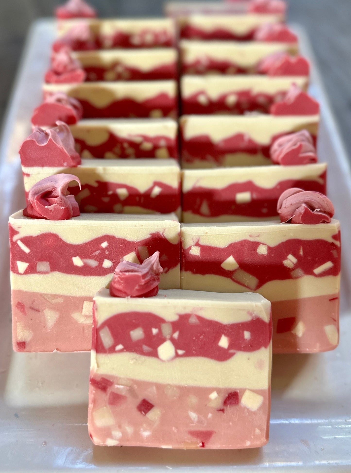 Birthday Cake Goat Milk Soap Slice Pink Grapefruit Orange - Rosetta Creative Boutique