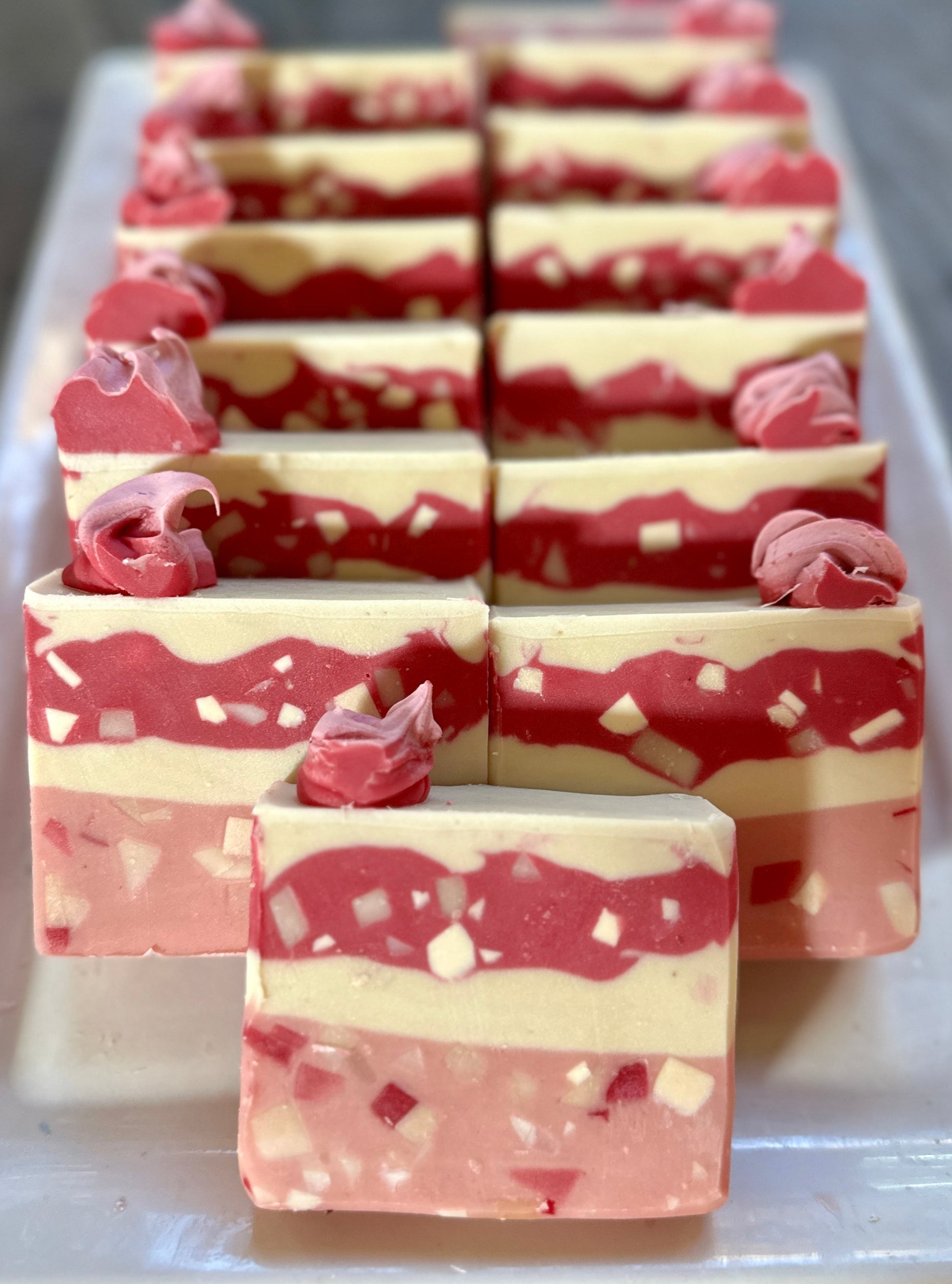 Birthday Cake Goat Milk Soap Slice Pink Grapefruit Orange - Rosetta Creative Boutique