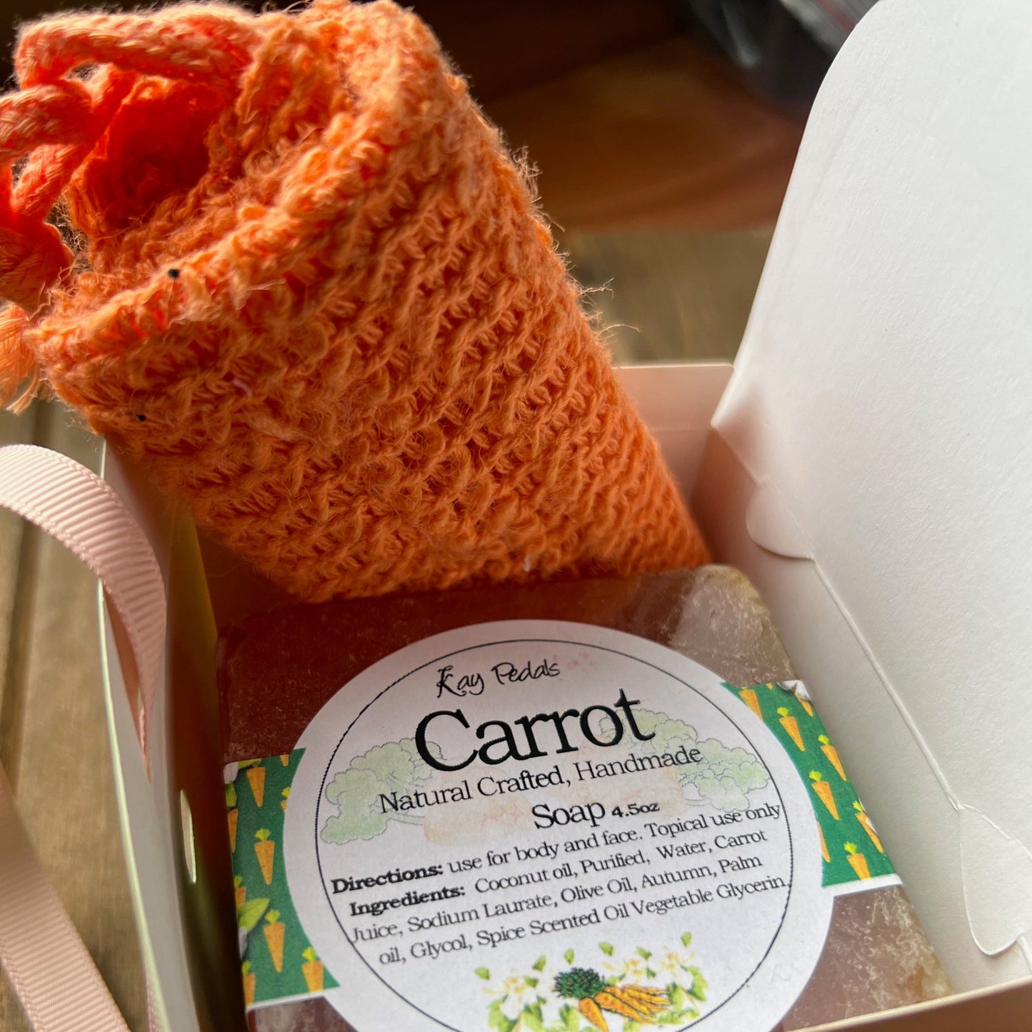 Carrot Soap Bundle Two 4.5 Ounces Bars With Pouch For Skin - Rosetta Creative Boutique