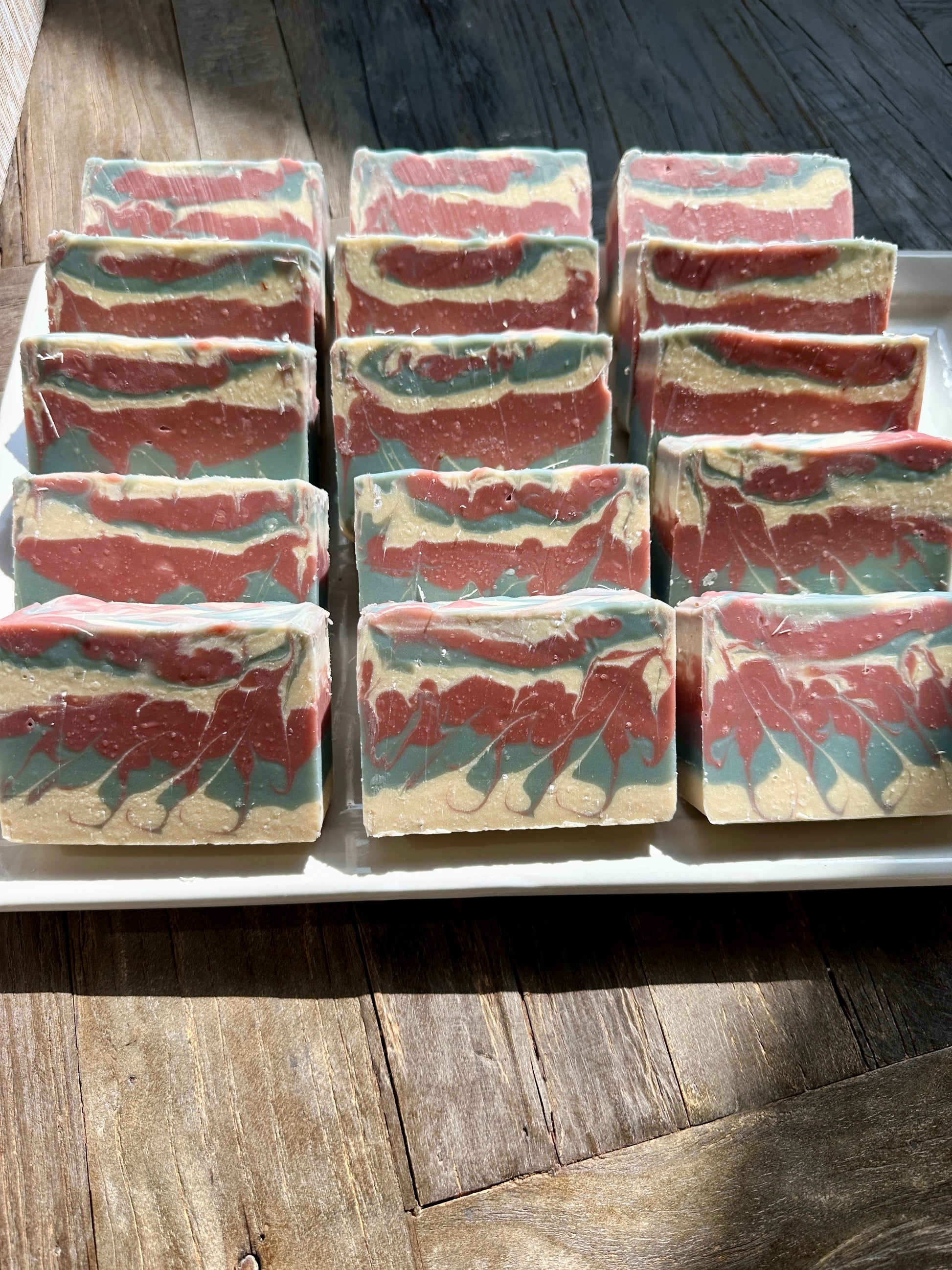 Red White Blue Eucalyptus Rosemary Goat Milk Soap Bar - Rosetta Creative Boutique