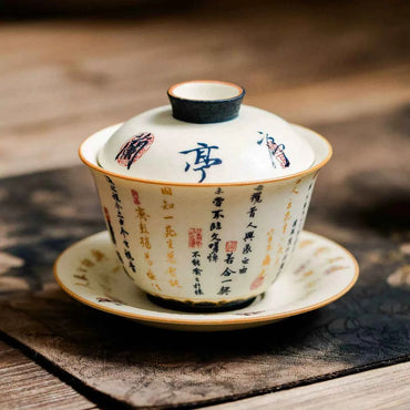 Yanmian White Porcelain Calligraphy Gaiwan – Lantingxu Series
