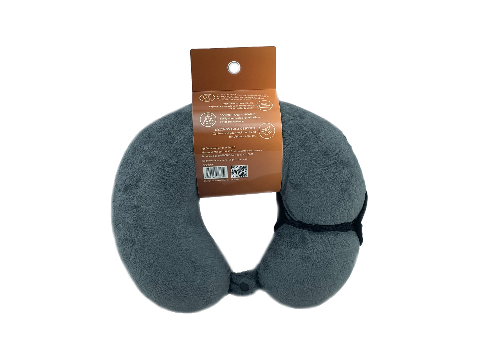 Pursonic Memory Foam Travel Pillow With Sleep Mask Comfort - Rosetta Creative Boutique