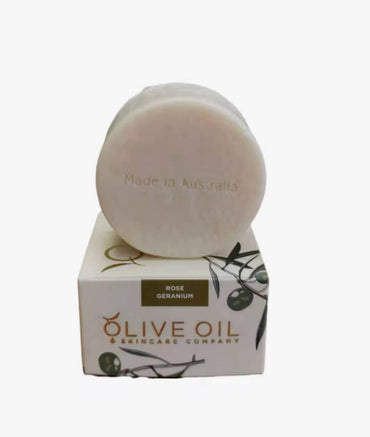 Olive Oil Soap Rose Geranium All Natural Hydrating 100g - Rosetta Creative Boutique