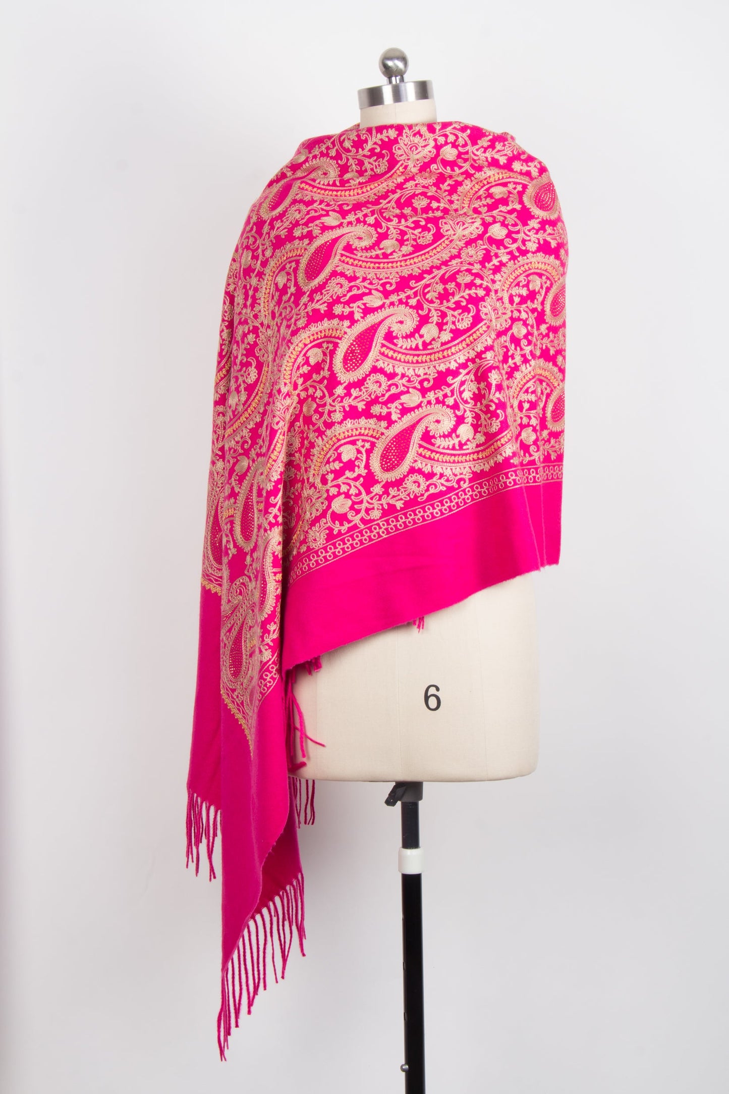 Shimmering Embroidered Reversible Scarf