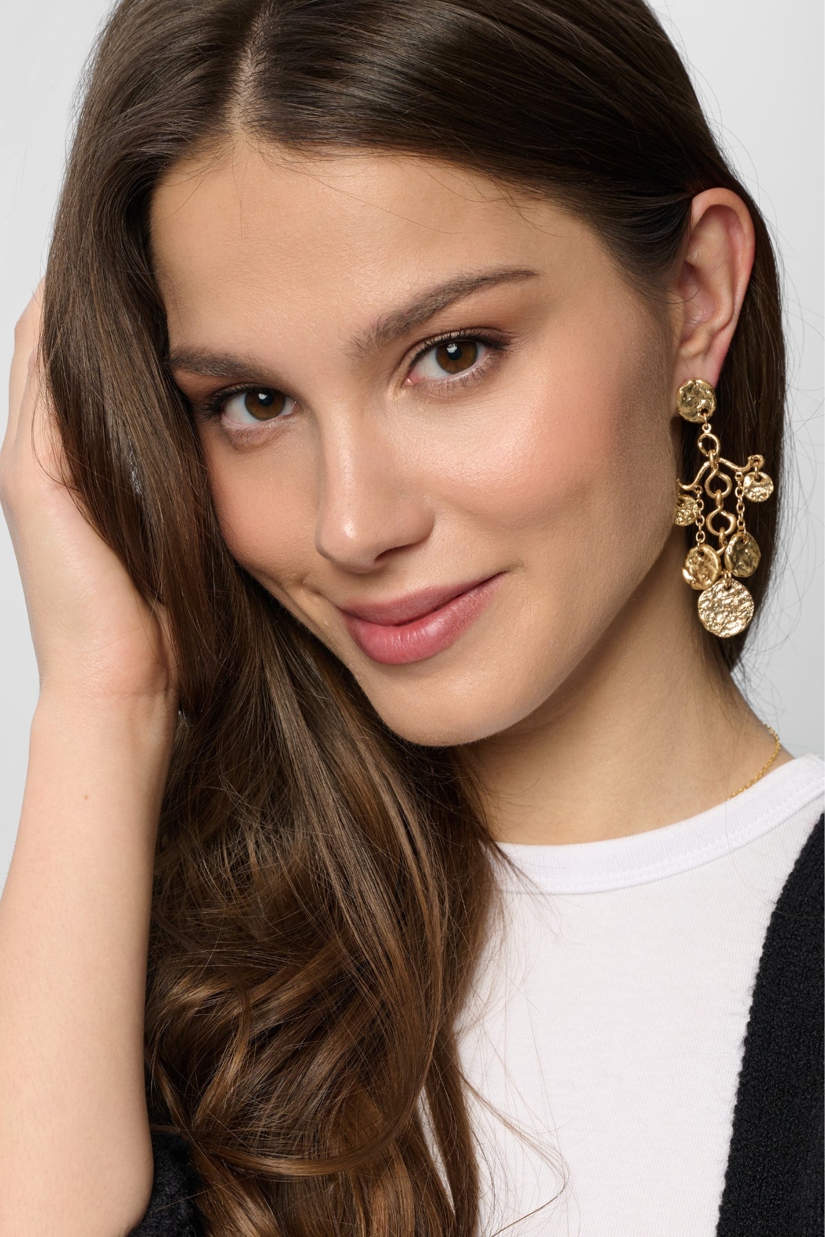Hammered Coin Dangle Earrings
