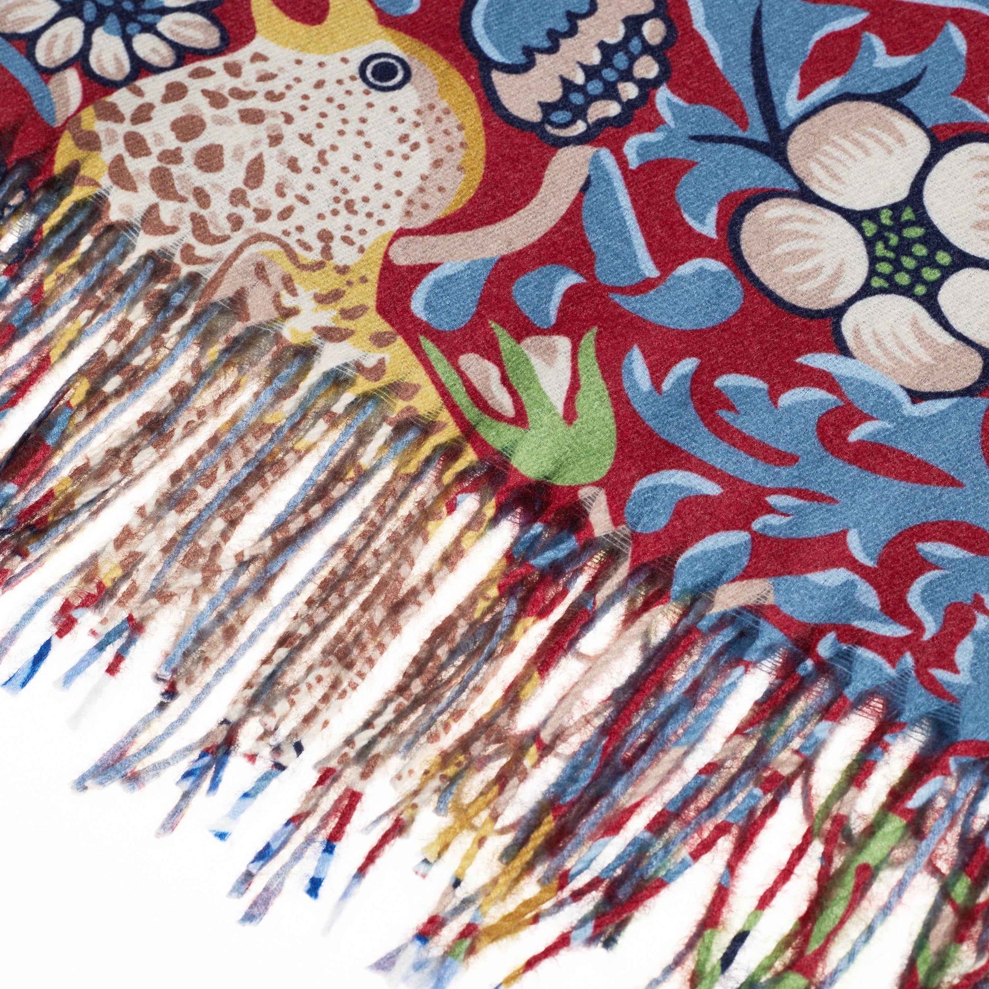 William Morris Strawberry Thief Red - Art Pashmina