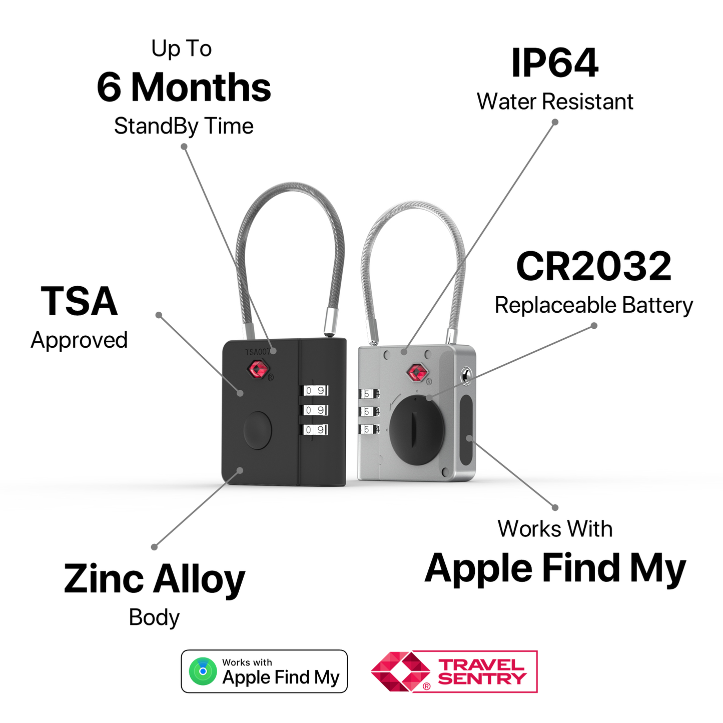 AirLock Smart Anti Loss TSA Travel Lock For Luggage - Rosetta Creative Boutique