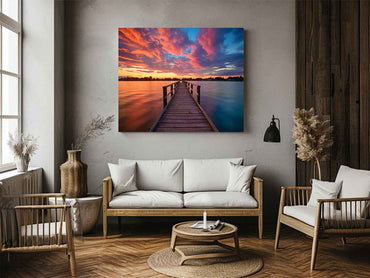 JetGirl Art Jetty Sunset Canvas Art Print Premium Quality - Rosetta Creative Boutique