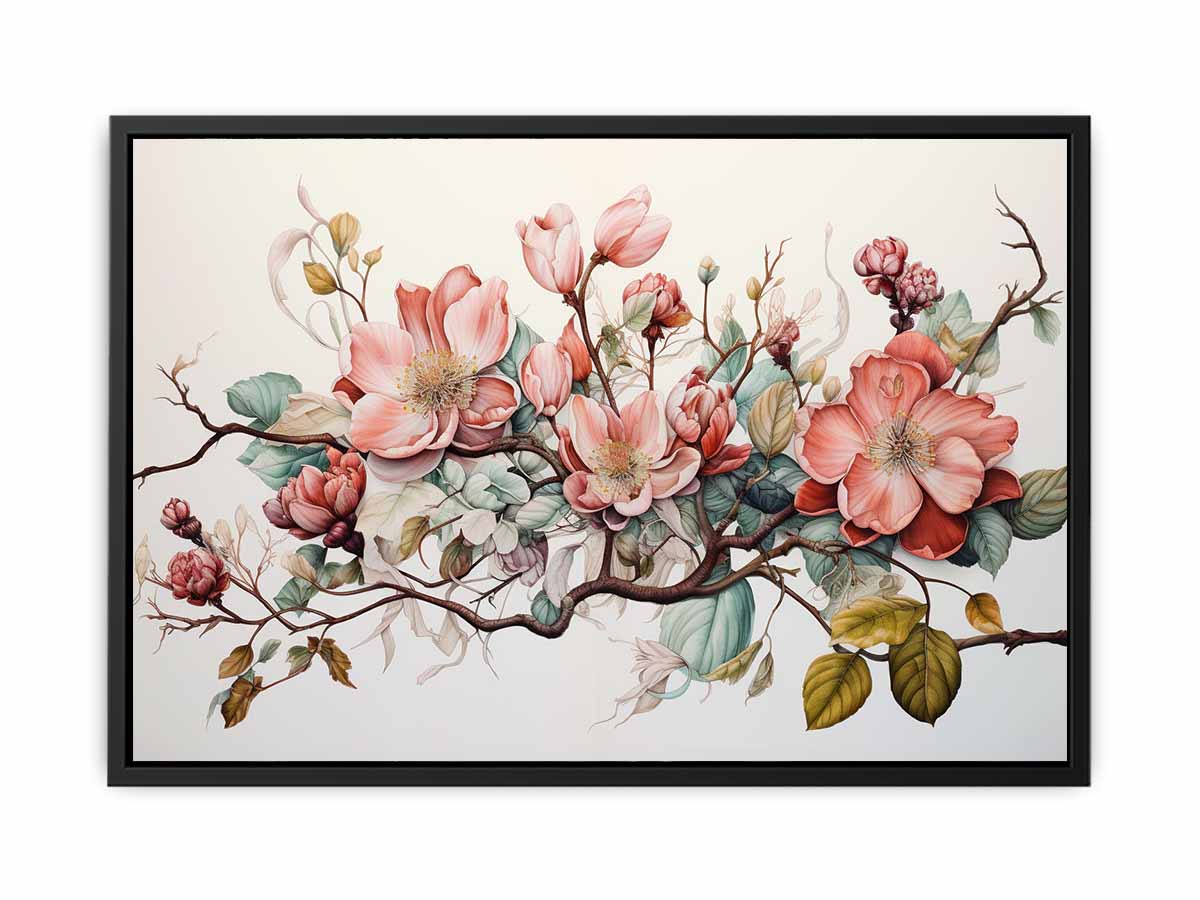Flower Art Canvas Print Premium Framed by JetGirl Art - Rosetta Creative Boutique