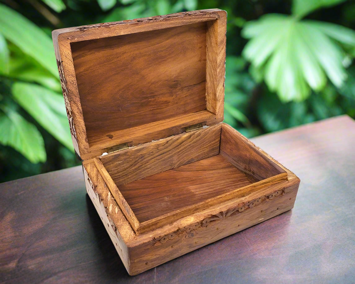 Tree of Life Wooden Keepsake Box for Jewelry and Crystals - Rosetta Creative Boutique