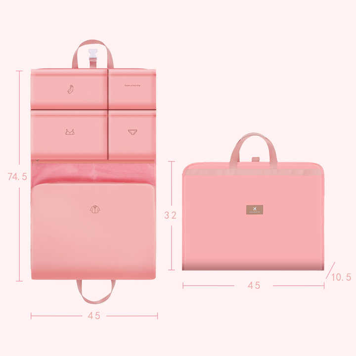 NNEDSZ Dark Pink Travel Storage Organizer Bag Compartments - Rosetta Creative Boutique