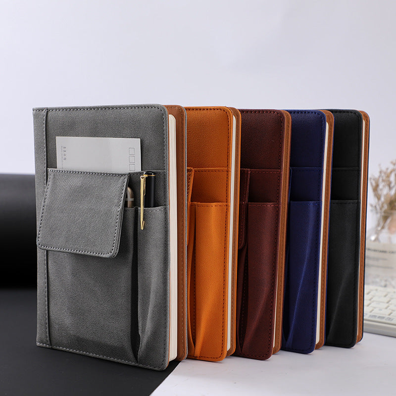 NNEDSZ Orange A5 PU Leather Notebook With Pockets Planner - Rosetta Creative Boutique