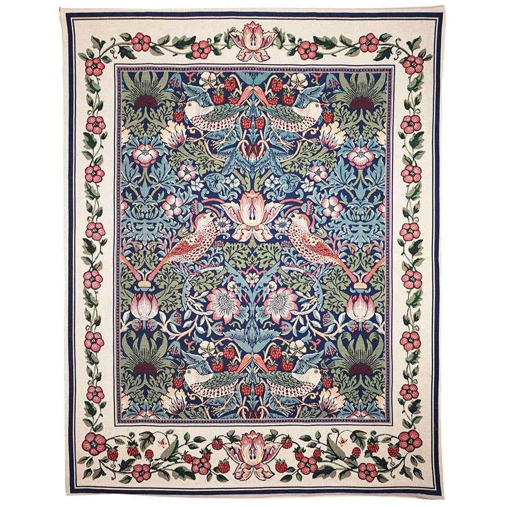 William Morris Strawberry Thief Blue - Wall Hanging 112cm x 140cm (70 rod)