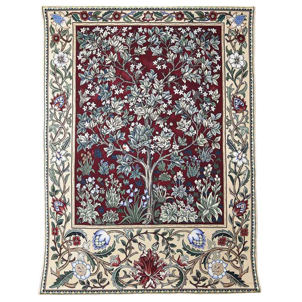 William Morris Tree of Life Red - Wall Hanging in 3 sizes