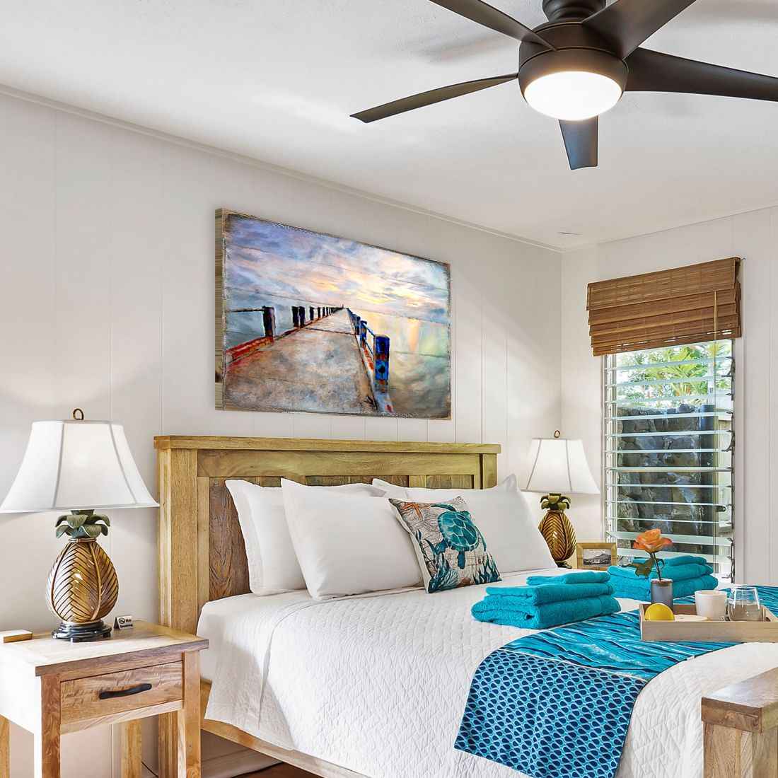 Soules Pier Wood Wooden Coastal Wall Art by Nature Wonders - Coastal Sea-Life Decor - 95273B