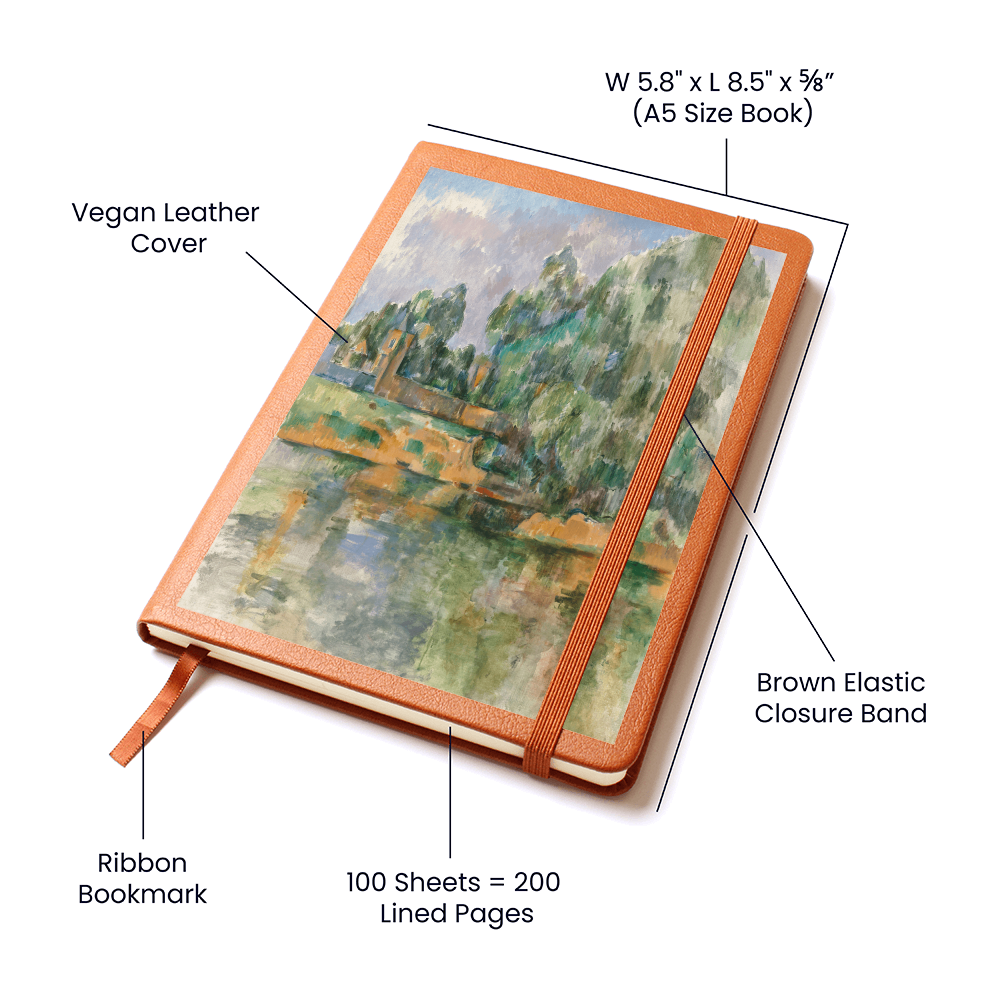 Banks of the Seine Leather Journal by Paul Cezanne – Elegant Leather Travel Journal - Rosetta Creative Boutique