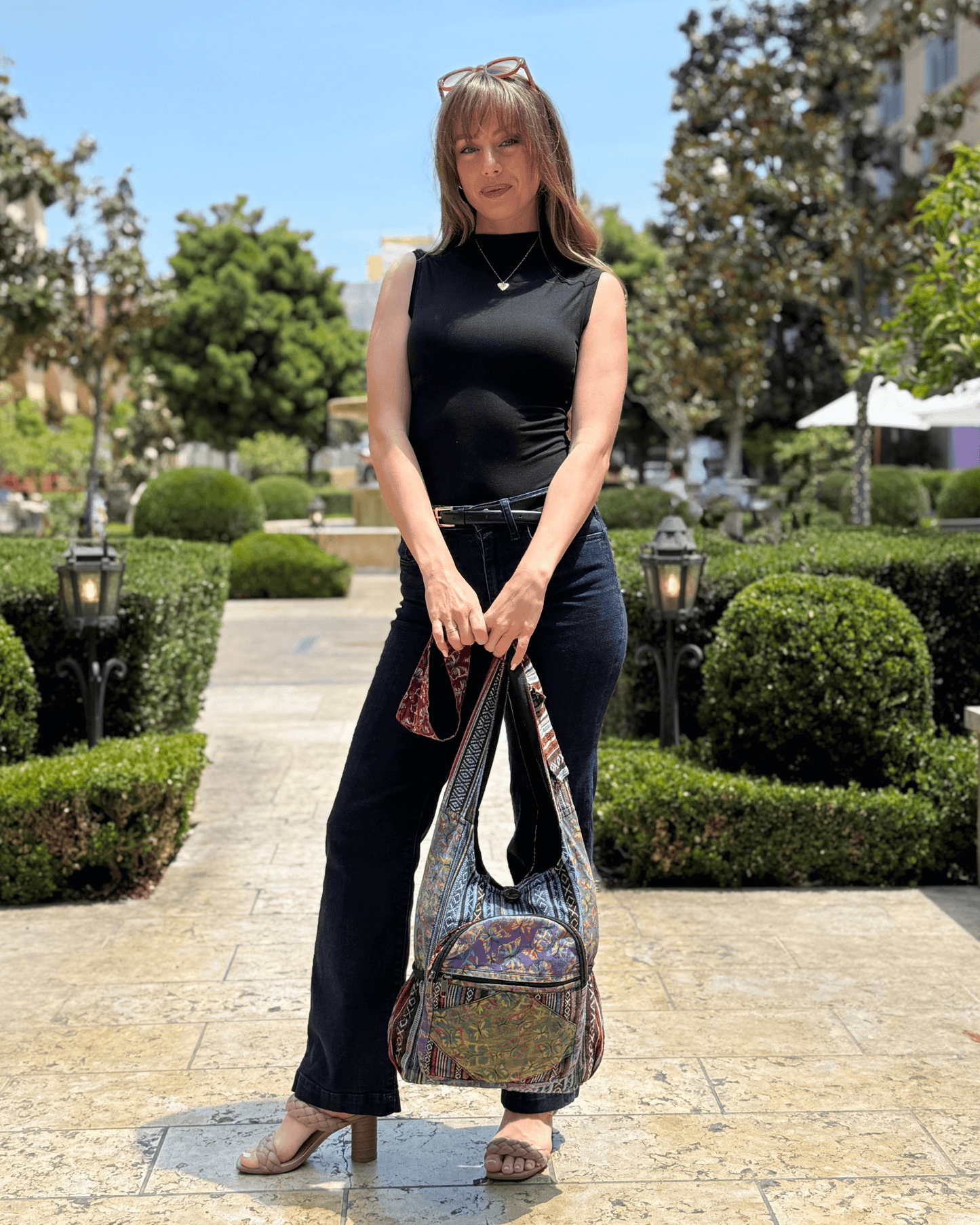 Kathmandu Collection Butterfly Design Hobo Bag Cotton - Rosetta Creative Boutique