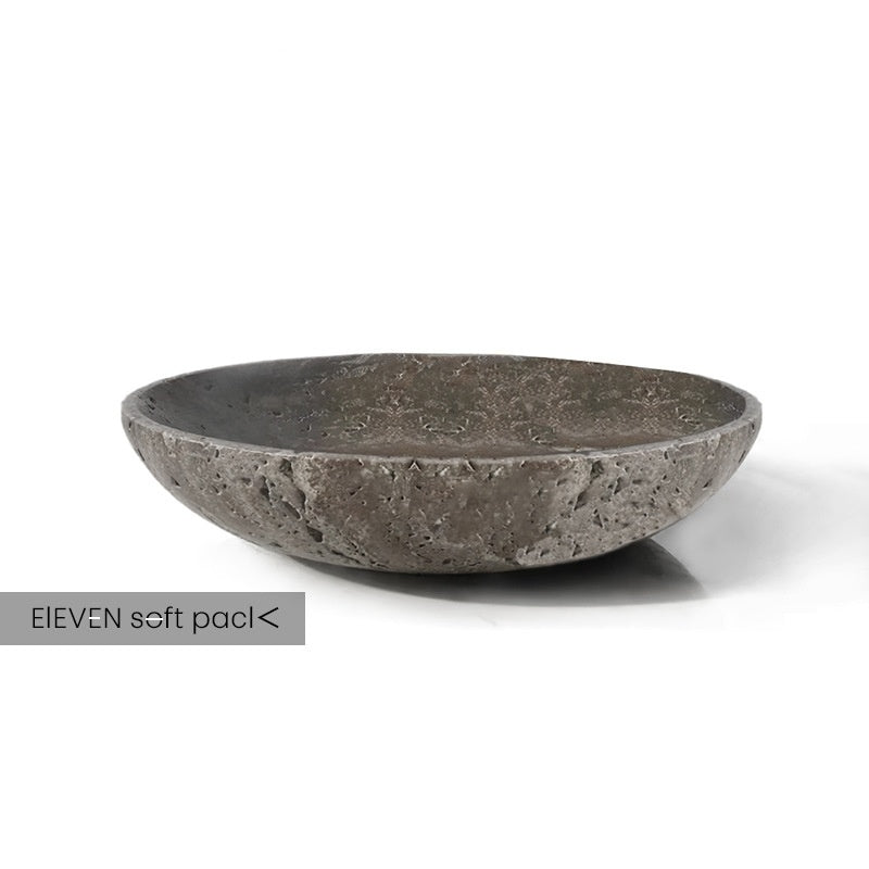 Gray Travertine Tray with a Sophisticated Vibe