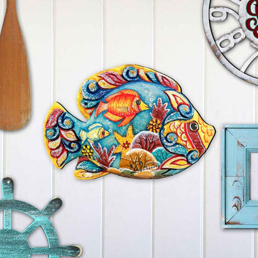 Tropical Fish Beach House Door Decor by G. DeBrekht - Coastal Holiday Decor - 8126121H
